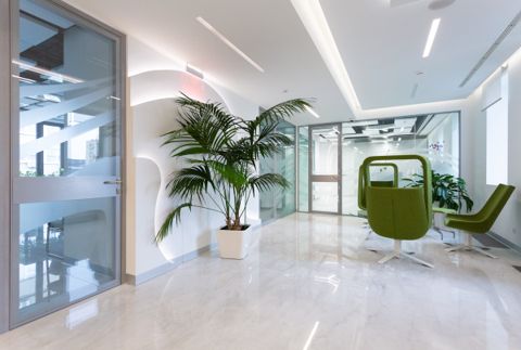 Bright, modern clinic reception area